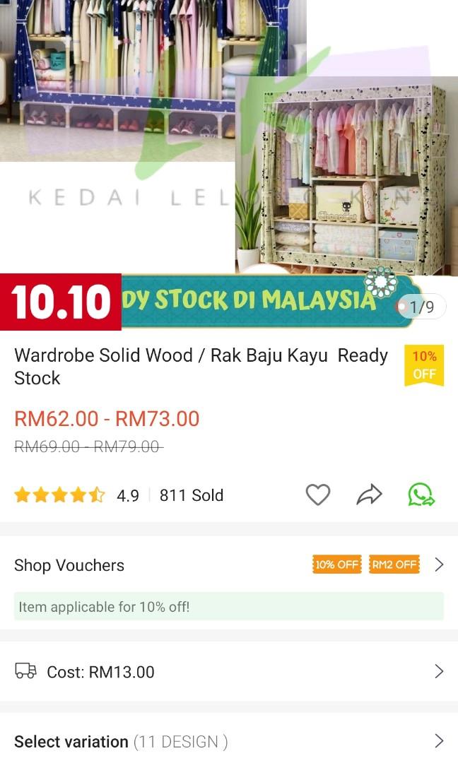 Strong Bamboo wardrobe/ Rak Baju Buluh Kukuh, Furniture & Home Living