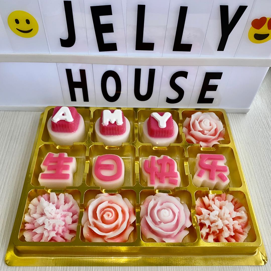 Rose carnation flower jelly agar agar bites, Food & Drinks, Homemade