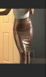 Rose gold sequence skirt