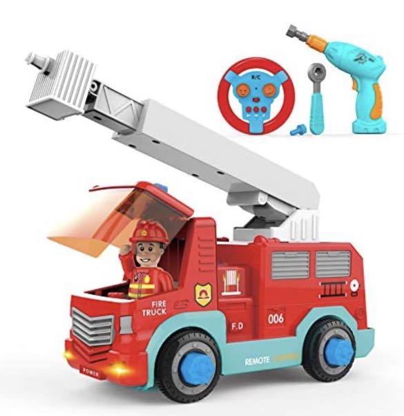 SGILE RC Fire Truck Car Toy for Toddler 