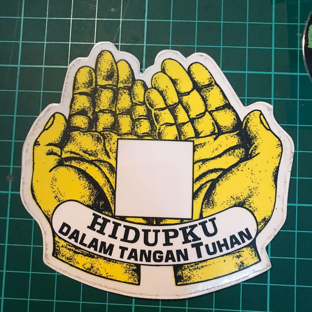 Stiker Jadul Rohani “Hidupku Dalam Tangan Tuhan” Yellow Series, Antik ...