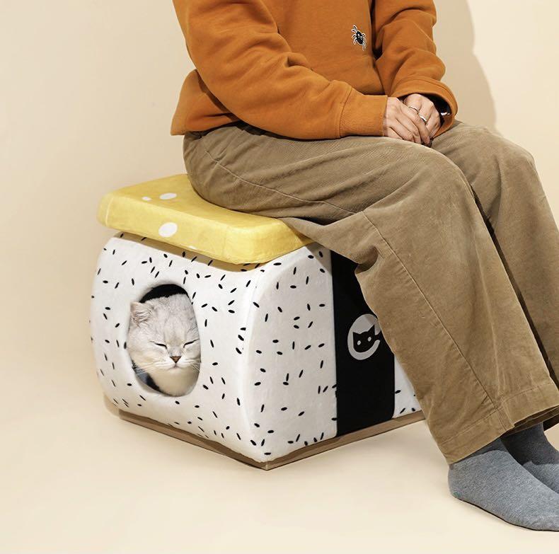 Super Cute 2 in 1 Sushi Cat Bed and Stool