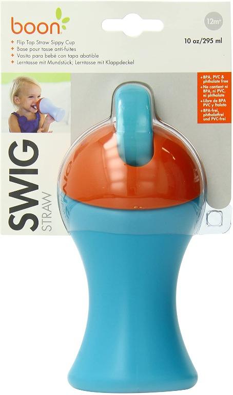 Boon Swig Tall Flip Top Sippy Cup - Blue & Orange