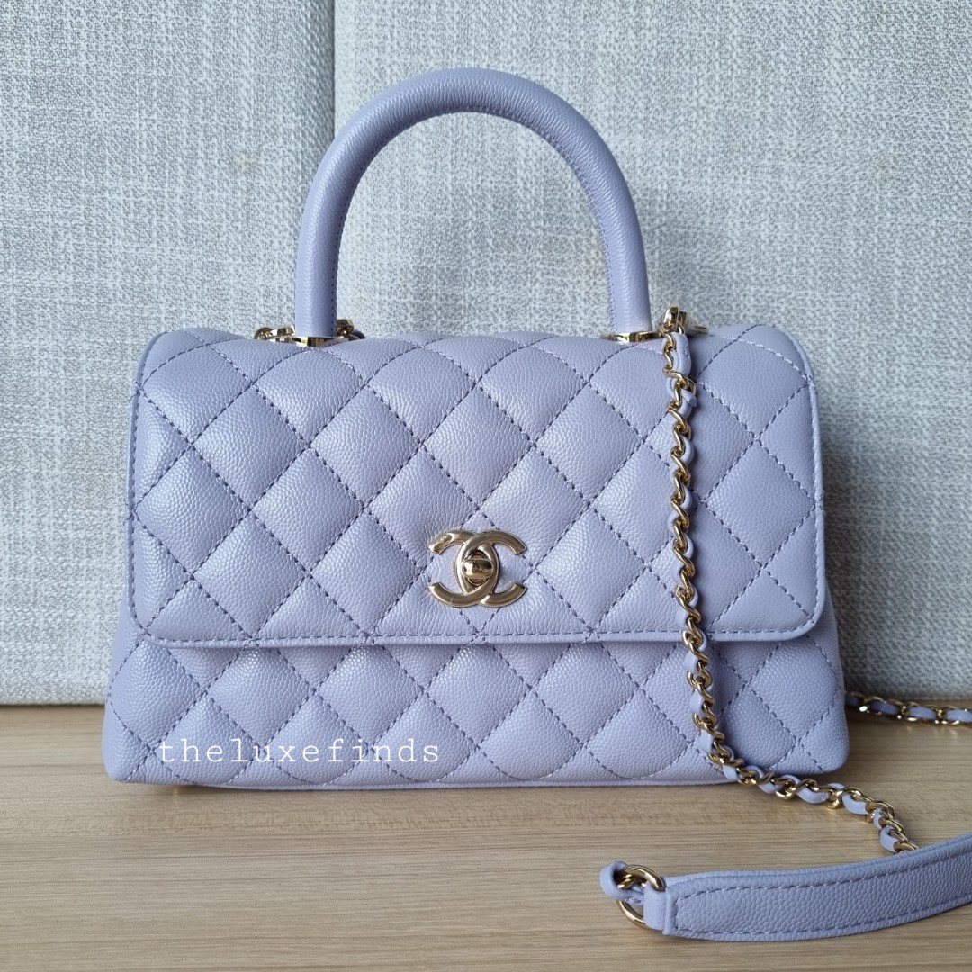 NIB 21K Chanel Lavender Caviar Coco Handle Flap Bag Small Purple GHW –  Boutique Patina