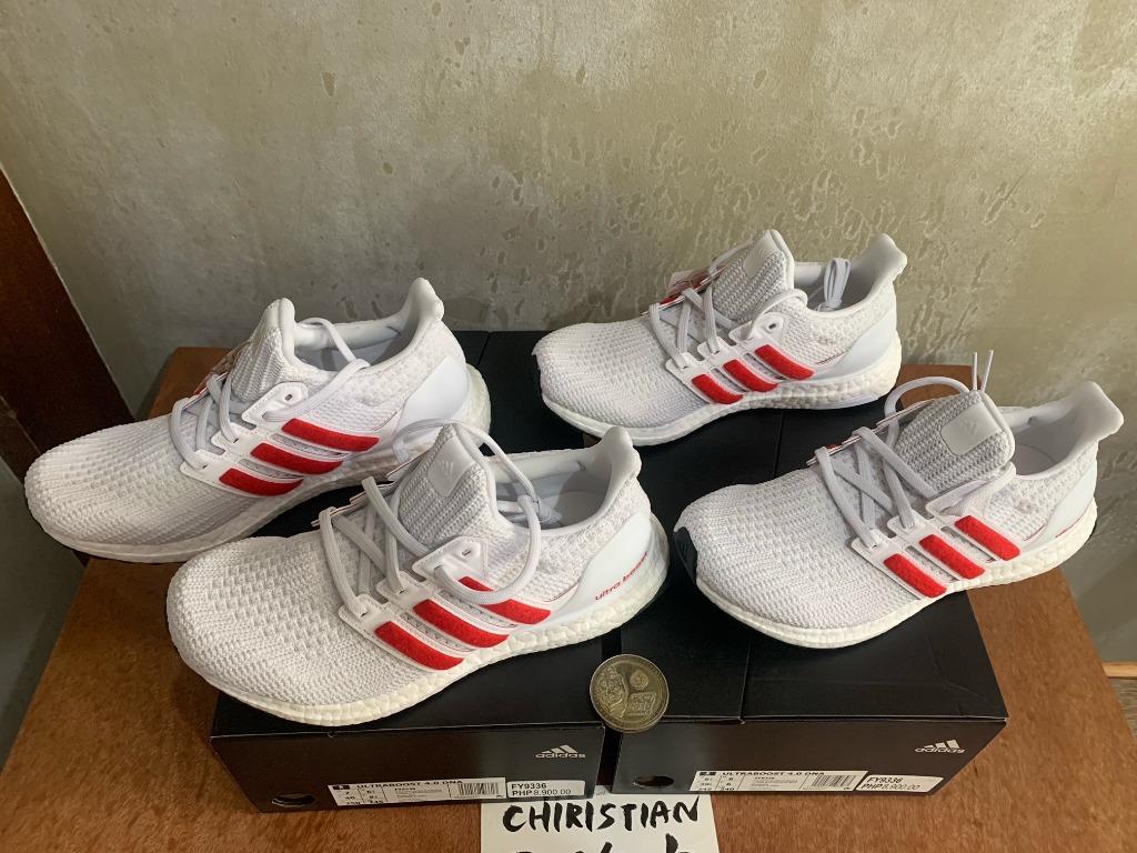 Ultra boost white scarlet store red