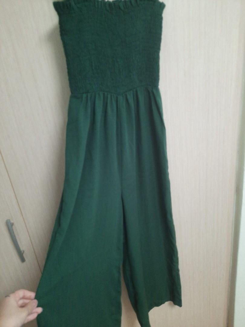 Valleygirl Dark Green Jumpsuit, Women's Fashion, Dresses & Sets