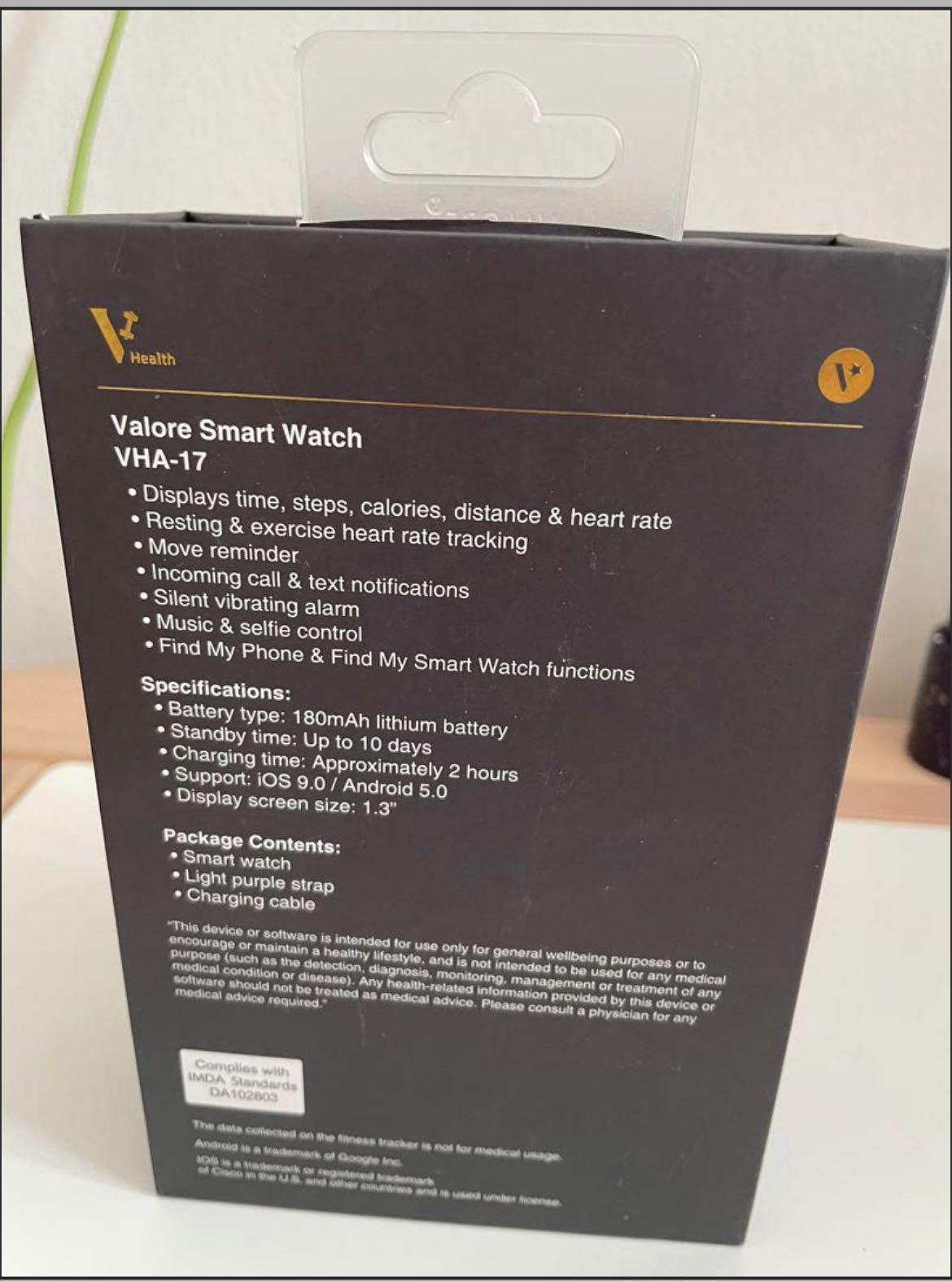 Valore Smart Watch Mobile Phones Gadgets Wearables Smart Watches on Carousell