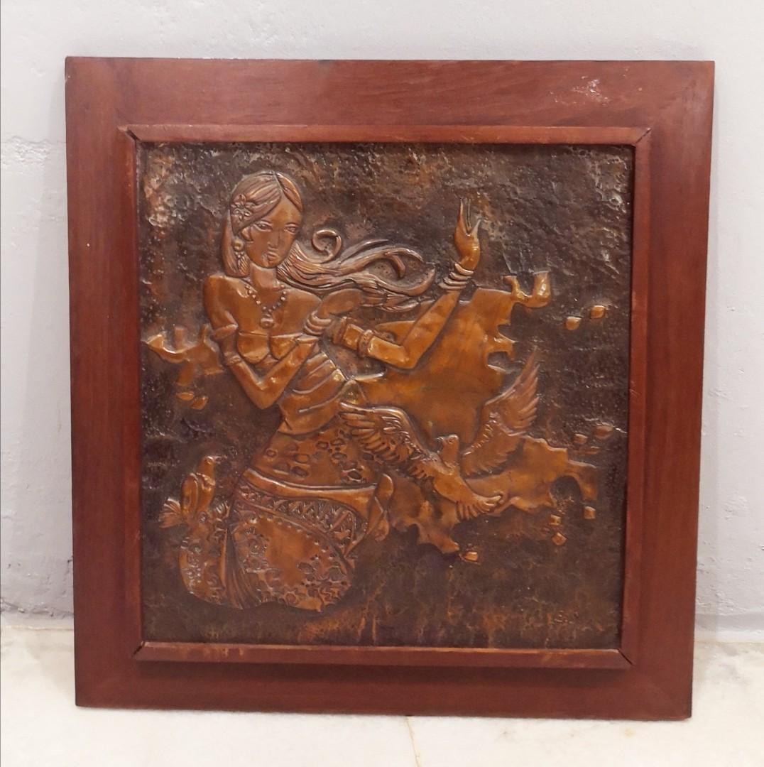 vintage copper tooling wall art, Furniture & Home Living, Home Decor