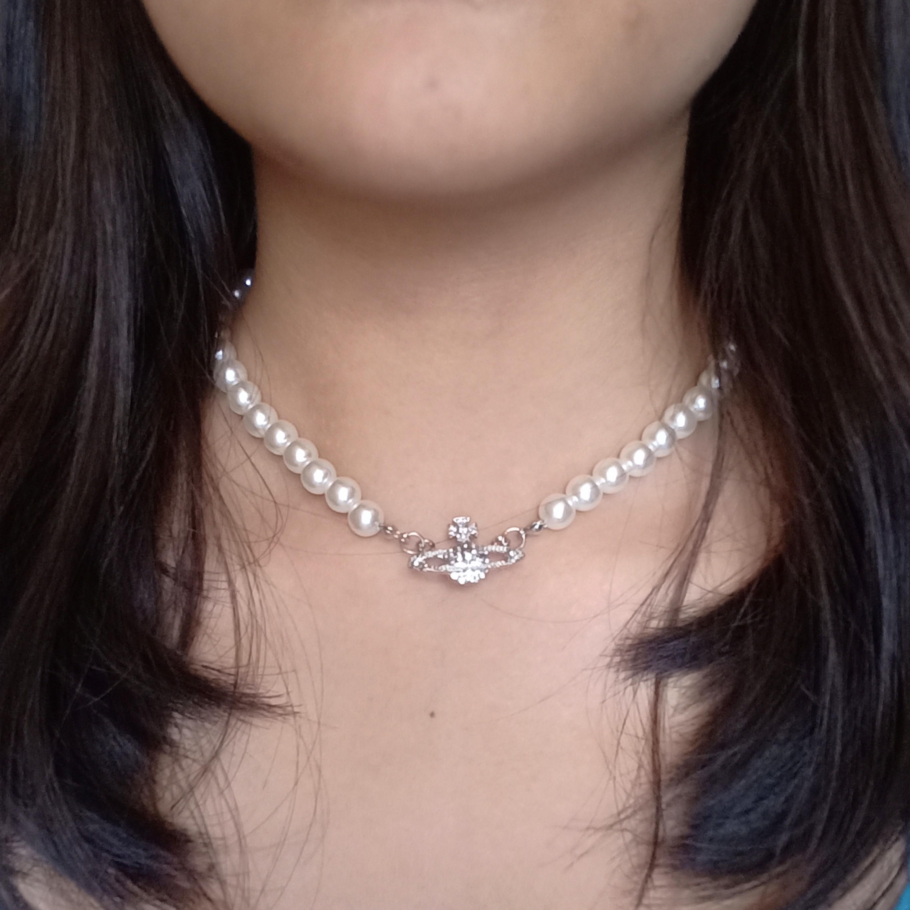 Vivienne Westwood Silver Pearl Necklace 
