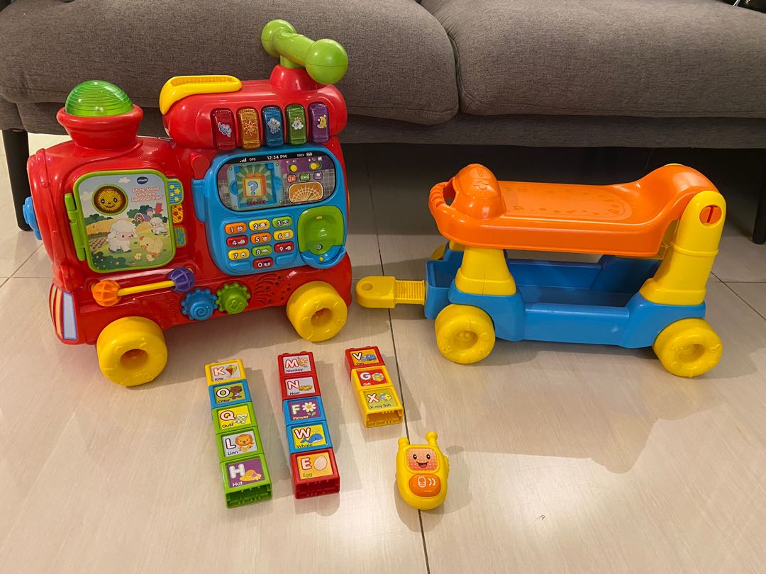 Vtech push & ride alphabet train, Babies & Kids, Infant Playtime on ...