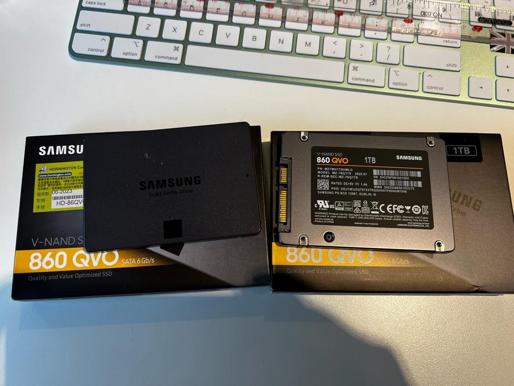 1TB Samsung 860 QVO SSD x 2pcs, 電腦＆科技, 電腦周邊及配件, 硬碟及 