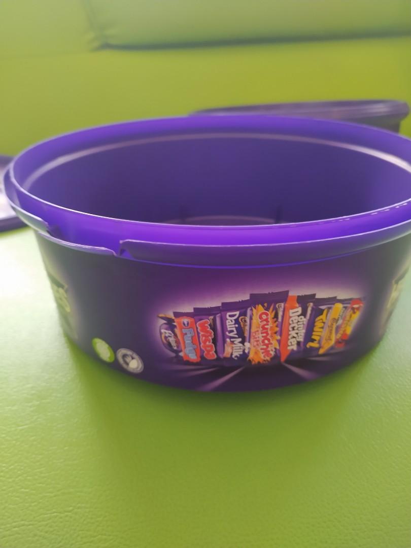 2 Empty Cadbury Chocolate Heroes Tubs, Empty Storage Tubs & Lids for