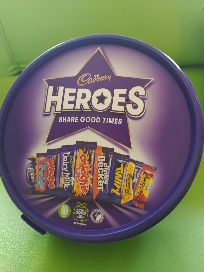 2 Empty Cadbury Chocolate Heroes Tubs, Empty Storage Tubs & Lids for
