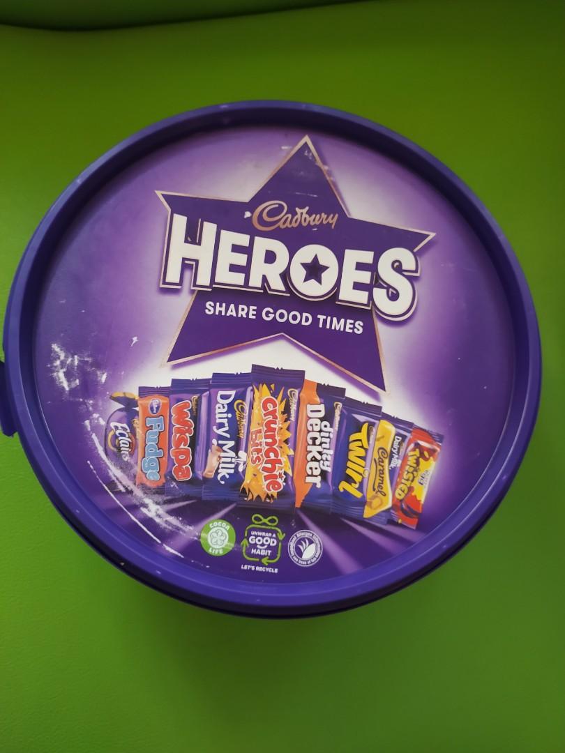 2 Empty Cadbury Chocolate Heroes Tubs, Empty Storage Tubs & Lids for