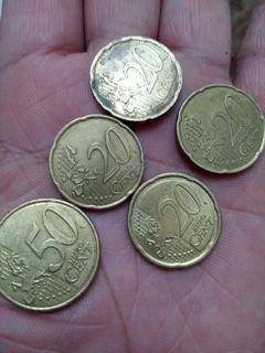 5pcs euro coins