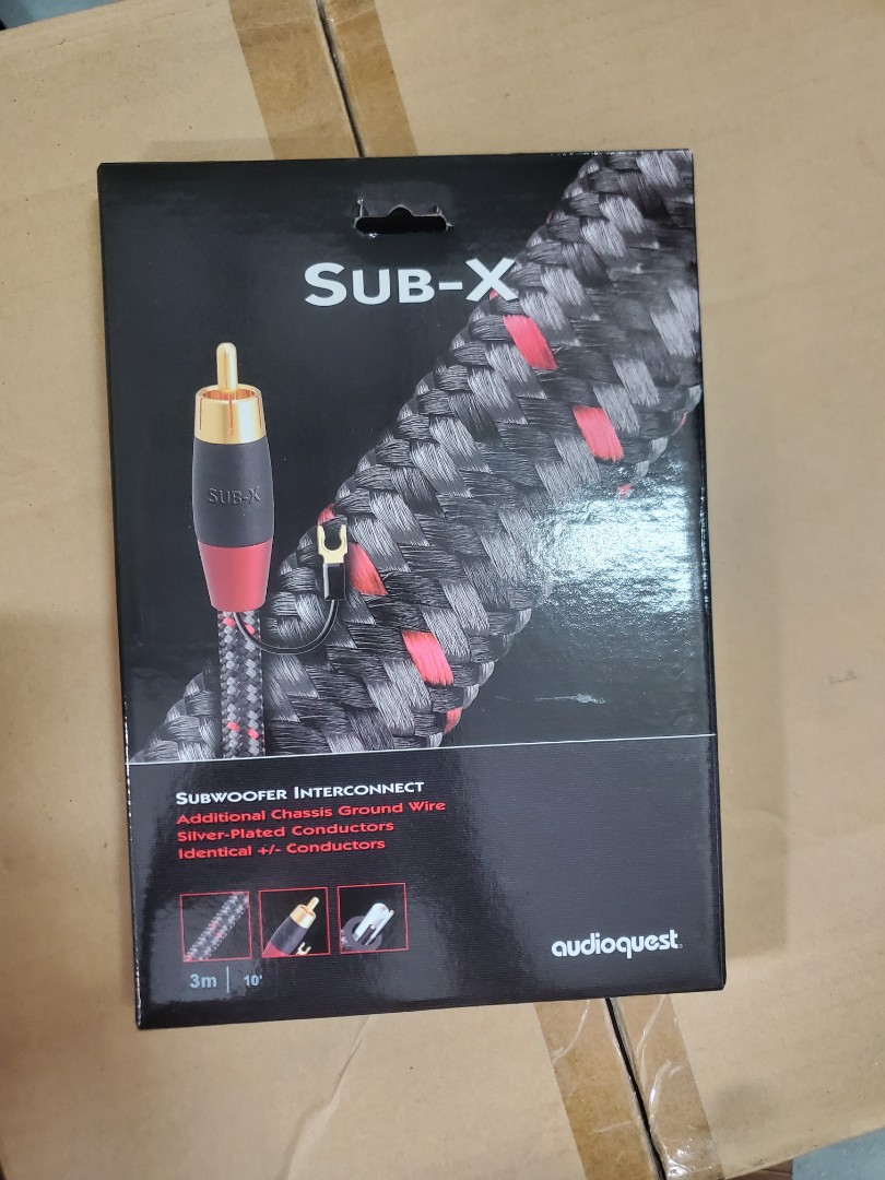 Audioquest SubX Subwoofer cable 線 3米 3M 低音喇叭線, 音響器材, 其他音響配件及設備 Carousell