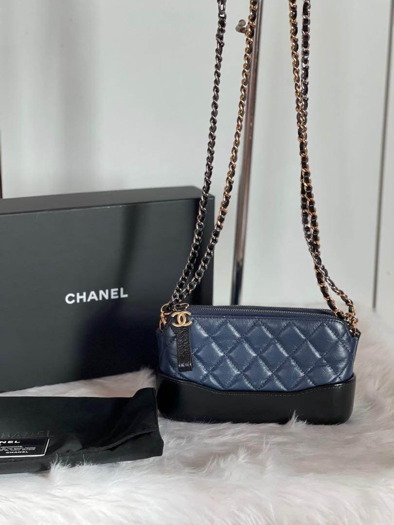 Authentic Chanel Gabrielle WOC in Blue and Black, Luxury, Bags