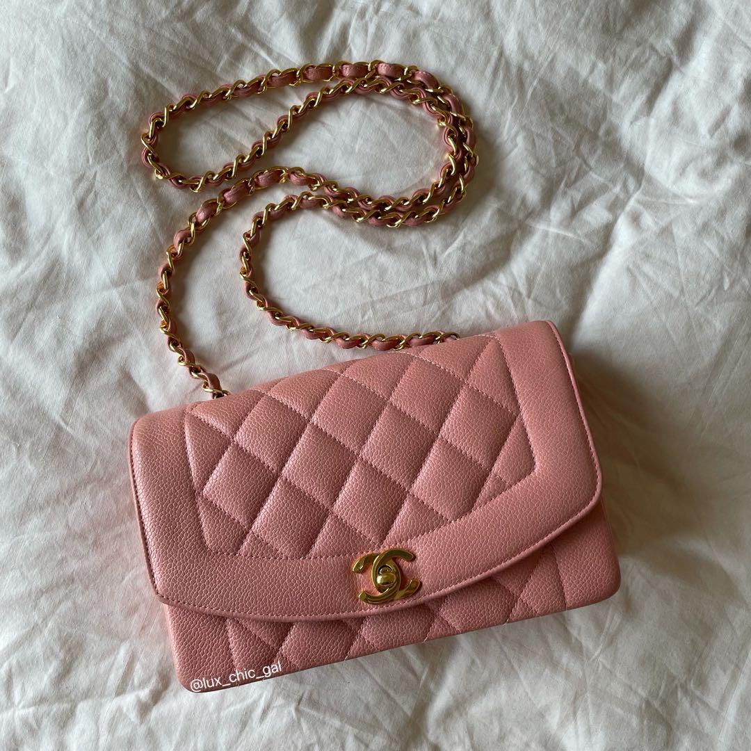 **SOLD**AUTHENTIC CHANEL Pink Caviar Diana Small 9 Flap Bag 24k Gold  Hardware 🌸