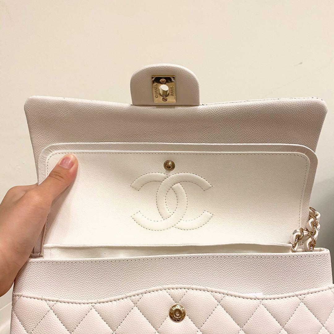photo by @beatriceforsell / Chanel classic flap / white / gold  Chanel bag  classic, White chanel bag, Chanel classic flap bag
