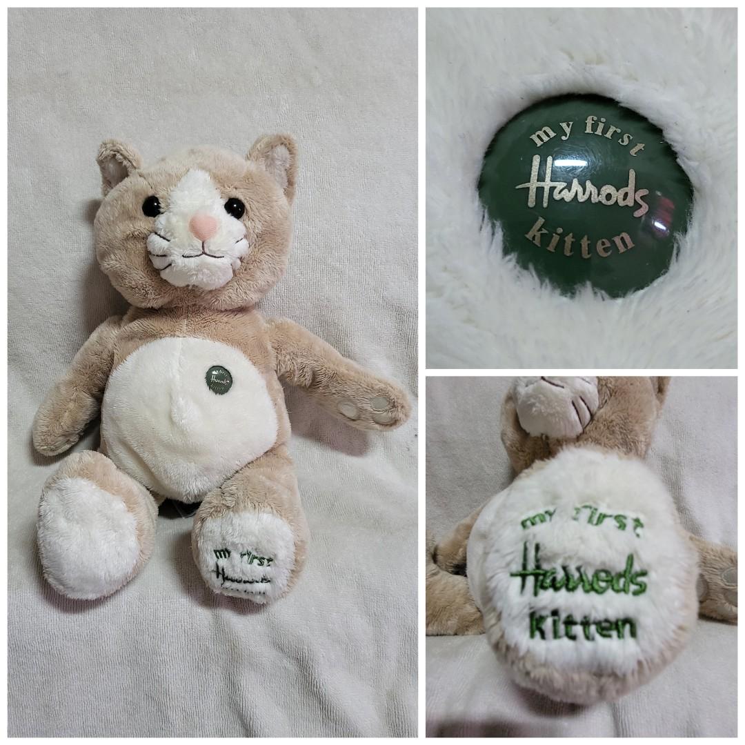 Authentic Rare Vintage My First Harrods Kitten Cat Beanie Plush