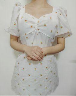 Bkk Faipan white mini puff dress