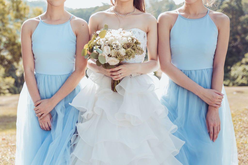sky blue wedding dresses