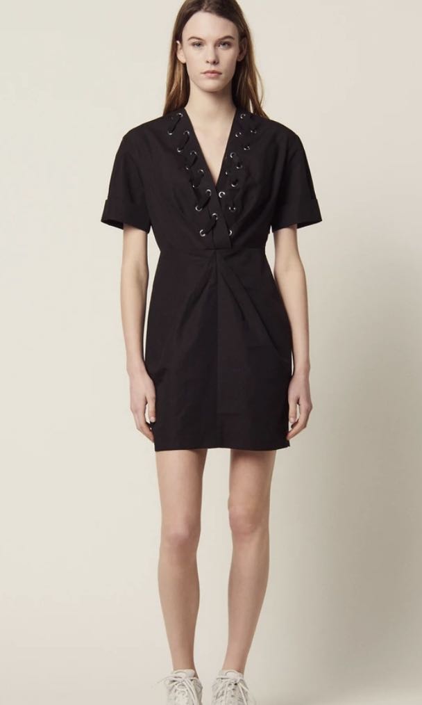 Sandro Interwoven Black dress, Women's Fashion, Dresses & Sets, Dresses ...