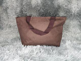 Brown Zipper Tote Bag