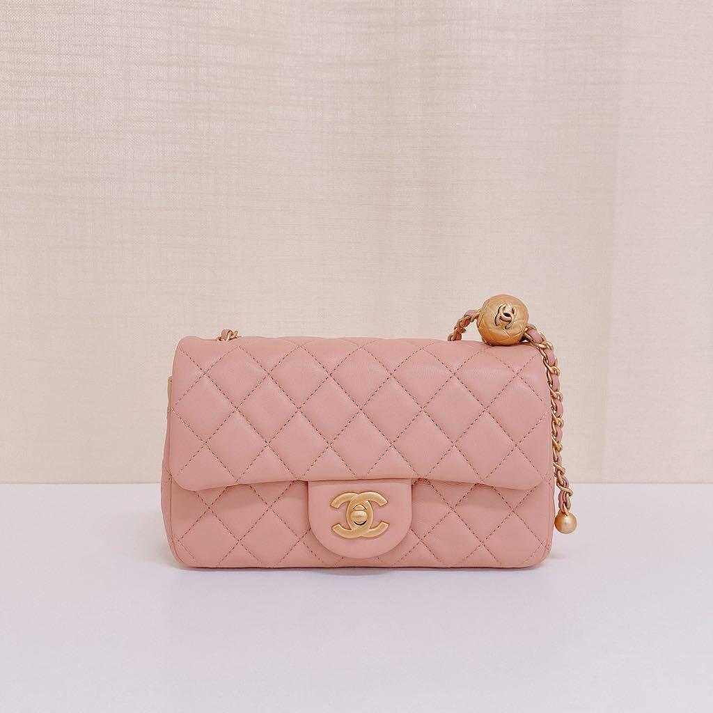 不議價！Chanel Mini Flap 20cm with gold ball ( Pink ), 名牌, 手袋