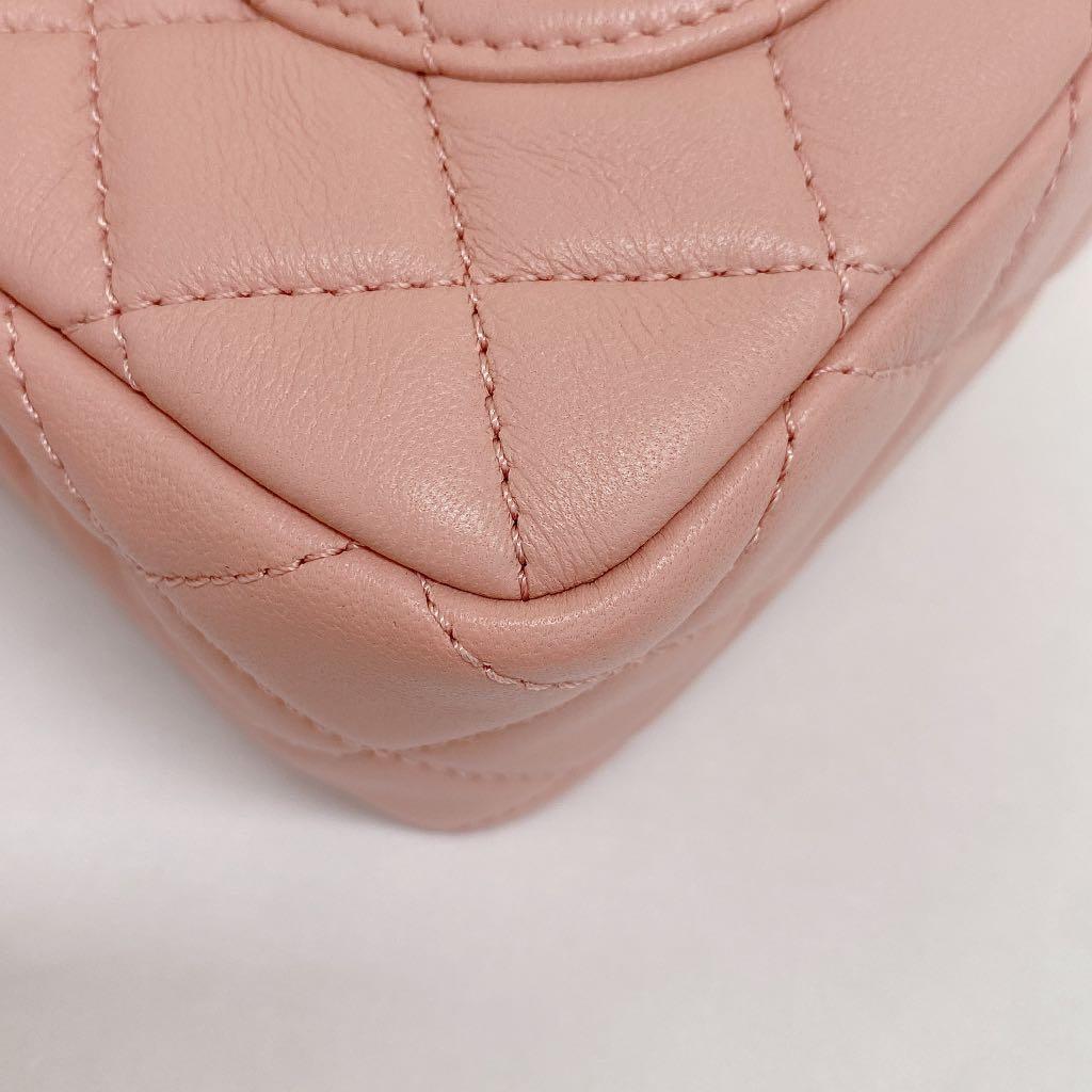 不議價！Chanel Mini Flap 20cm with gold ball ( Pink ), 名牌, 手袋及銀包- Carousell