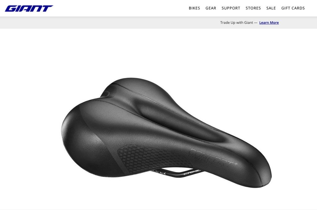 Giant Comfort Plus Saddle Sports Equipment Bicycles Parts
