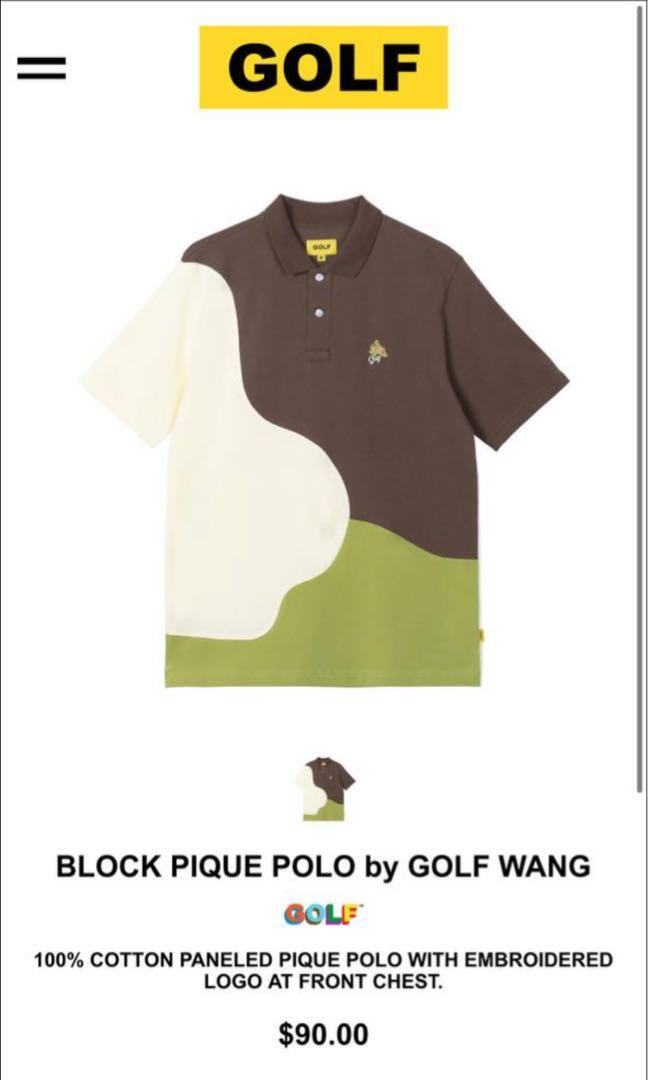 golf wang BNWT block pique polo XS brown green beige
