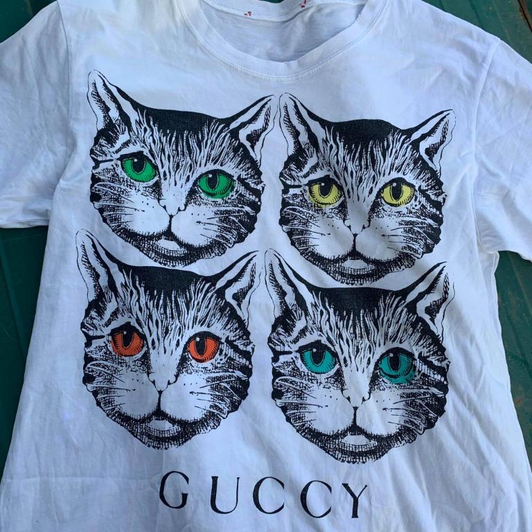 GUCCI GUCCY MYSTIC CAT WHITE SHIRT