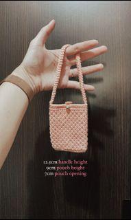 Handmade knitted pouch (Pink)