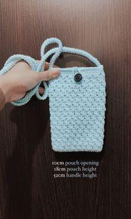 Handmade Knitted Pouch (Light Blue)