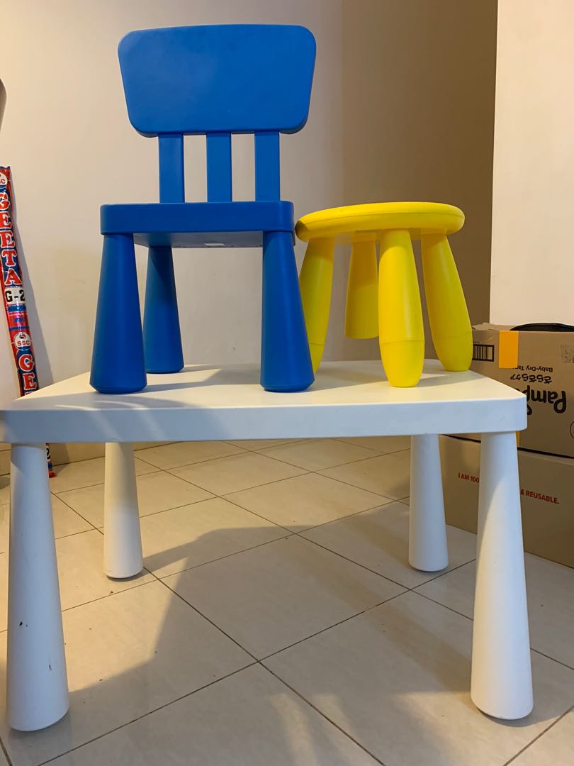 Ikea Children table Chair stool, Furniture & Home Living, Furniture