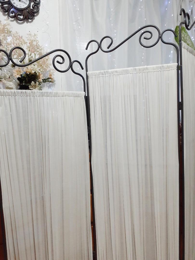 Ikea Ekne room divider sheer fabric screen partition, Furniture & Home