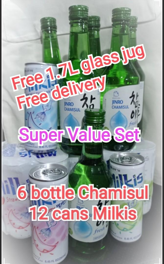 Jinro Soju Fresh Chamisul + mixer Set, Food & Drinks, Alcoholic Beverages on Carousell