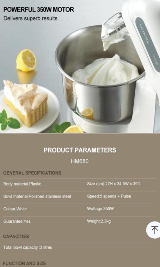 Kenwood Chefette HM680 Detachable Hand Mixer, TV & Home Appliances