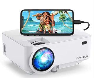 Mini Projector, TOPVISION 5500L Outdoor Movie Projector, Full HD 1080P Supported Portable Video