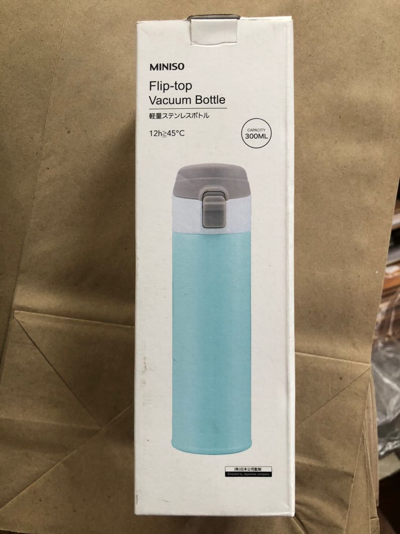 Miniso Flip Top Vacuum Bottle, Sports Equipment, Other Sports Equipment