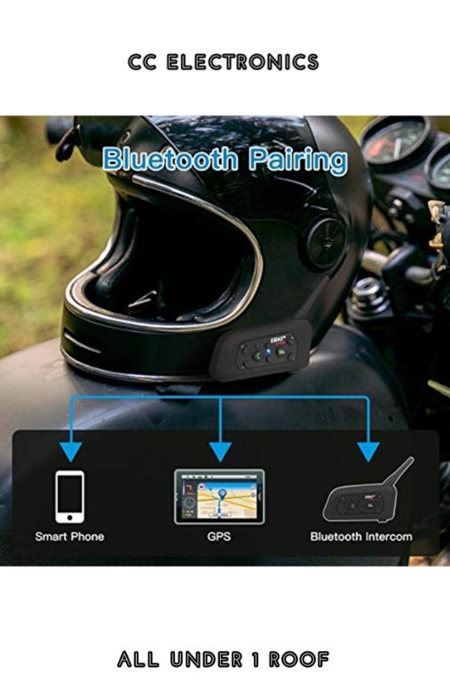 EJEAS V6 Pro_Motorcycle Bluetooth Headset, Bluetooth 5.1, with 1
