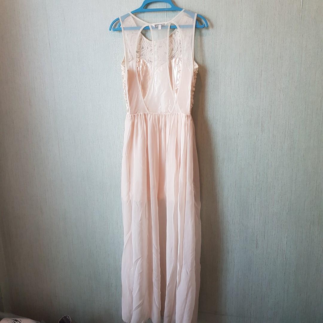New look flower peach dress, Fesyen 