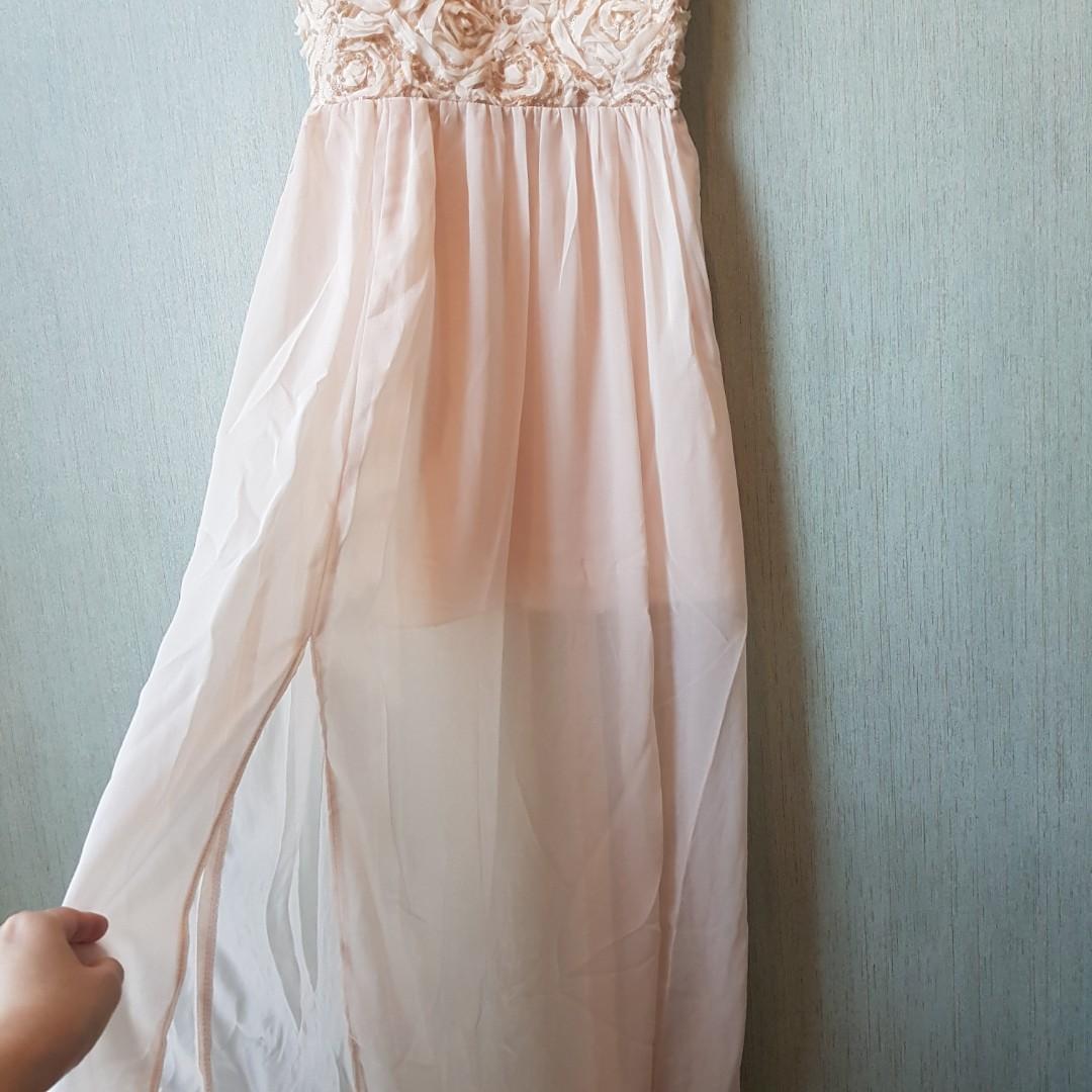 New look flower peach dress, Fesyen 
