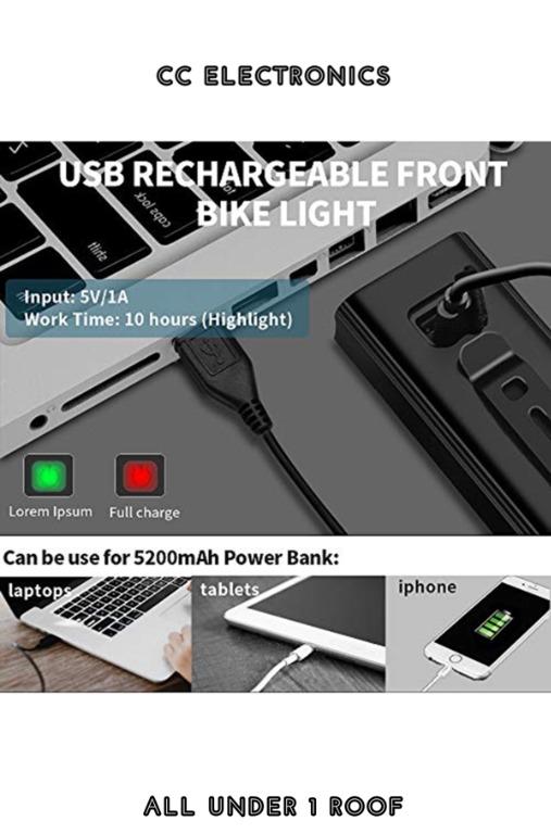 New OCOOPA Bike Lights Set Rechargeable 5200mAh USB Bicycle Lights 1200 Lumens Super Bright 3 Modes LED Bike Lights Front and Back Set IPX5 Waterproof Headlights Fits All Bicycles Sports Equipment Bic...