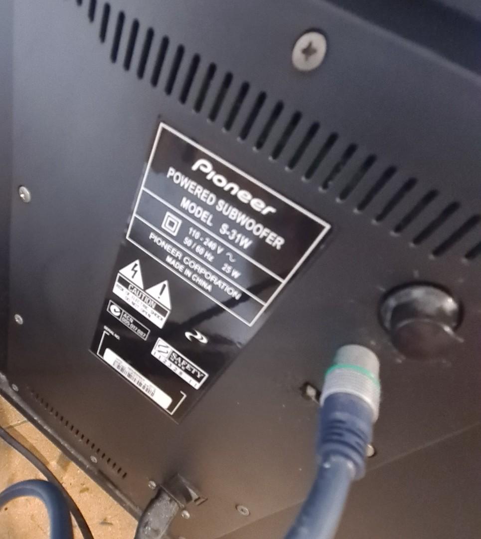 Pioneer S-31W subwoofer, Audio 