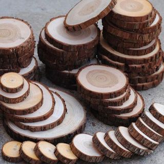 50pcs Round Wooden Discs For Crafts, 10cm Diameter Wooden Discs With