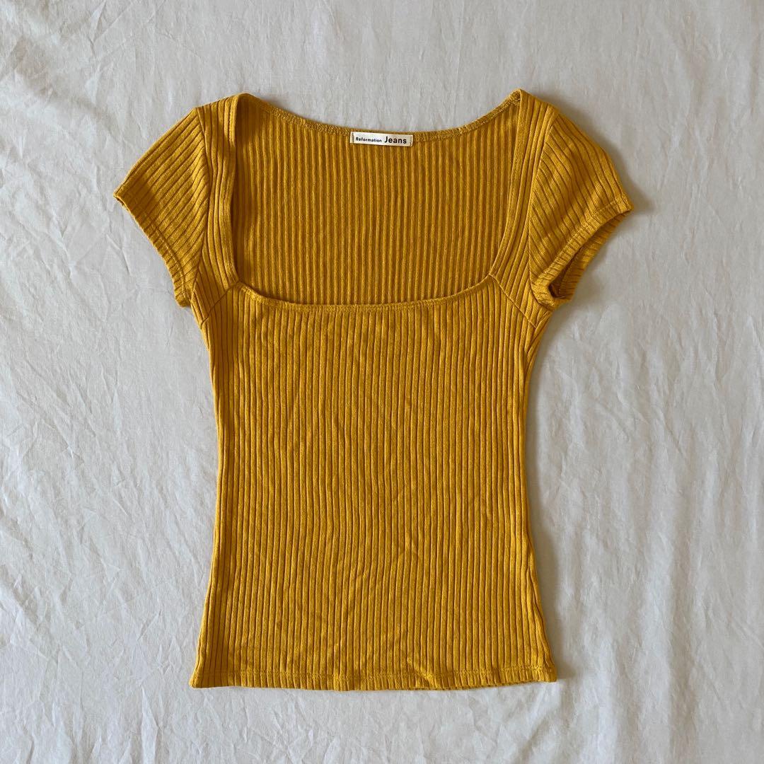 Reformation best sale bardot top