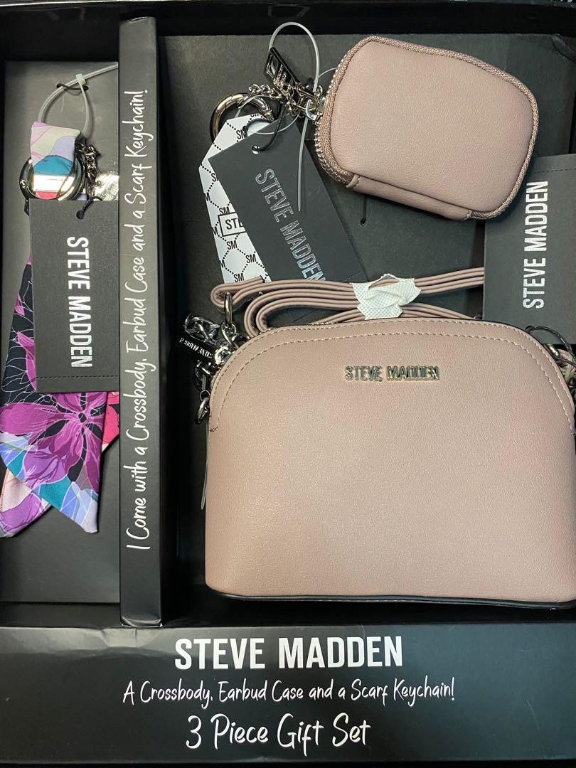 Steve Madden Crossbody Bag, Winter Scarf and Keyring 3 Piece Set
