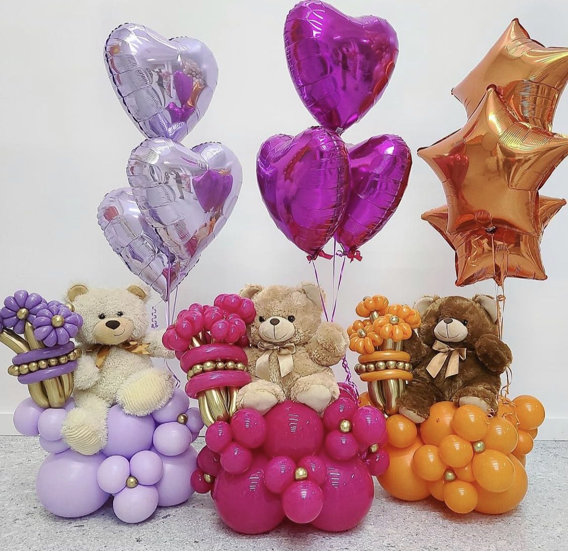 Teddy bear balloon bouquet shop